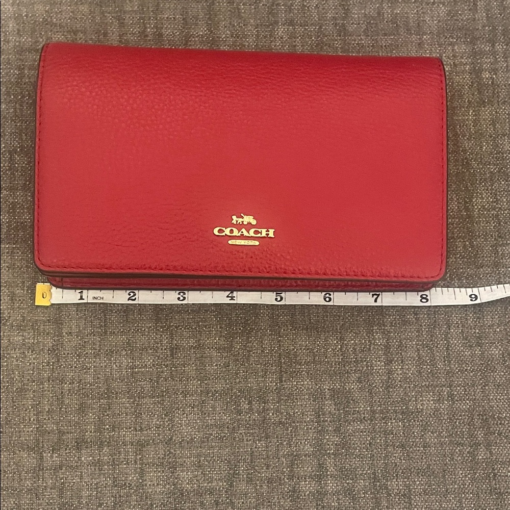 Coach Anna Red Pebble Leather Crossbody - Picture 13 of 15